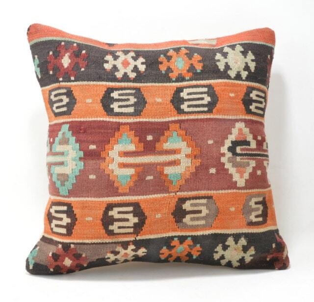 Kilim Cushion Cover, Kilim Pillow, Home Decor, Cojin Lana , Unico , 16x16Inc, Decor , Decorative Pillow - image 1
