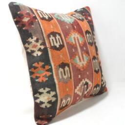 Kilim Cushion Cover, Kilim Pillow, Home Decor, Cojin Lana , Unico , 16x16Inc, Decor , Decorative Pillow - thumbnail 2