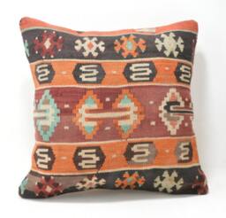 Kilim Cushion Cover, Kilim Pillow, Home Decor, Cojin Lana , Unico , 16x16Inc, Decor , Decorative Pillow - thumbnail 1