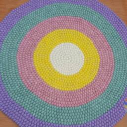 Felt Ball Rug Handmade 100% Wool Pom Nursery Carpet - thumbnail 4