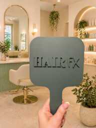 Personalised Handheld Salon Mirror - 3D Acrylic Business Name Dental Practice Aesthetics Beautician