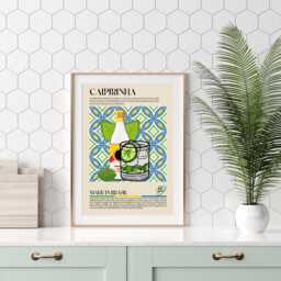 Brazil Caipirinha Print, Cachaca, Brasil, Lime, Food, Kitchen Print, Retro Poster, Wall Art, Restaurant South America, Cafe Decor - thumbnail 2