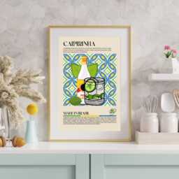 Brazil Caipirinha Print, Cachaca, Brasil, Lime, Food, Kitchen Print, Retro Poster, Wall Art, Restaurant South America, Cafe Decor - thumbnail 3
