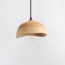 Pendant Light, Wooden Small Hanging Dining Room Lamp Shade, Natural Kitchen Island Chandelier - thumbnail 4