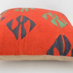 Single Wool Kilim Cushion, 40x40 cm , 16x16Inc, Home Decor , Decorative Pillow, Turkish Pillow Case , K 12 - thumbnail 3