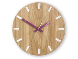 Unique Wall Clock, Gift Unusual Component Wood Abstract Style, Industrial Decor, Wooden Gift, Violet Clock