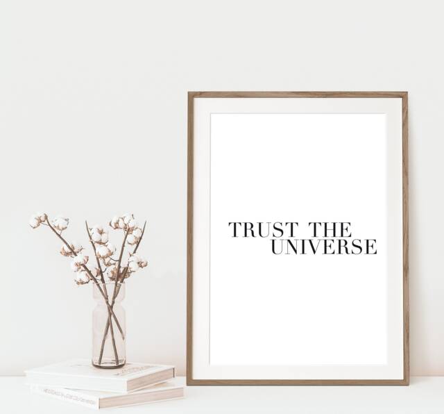 Trust in The Universe - Law Of Attraction Definition Motivational Quote Affirmation Positive Wall Art Home Decor Manifest - image 1