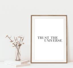 Trust in The Universe - Law Of Attraction Definition Motivational Quote Affirmation Positive Wall Art Home Decor Manifest - thumbnail 1