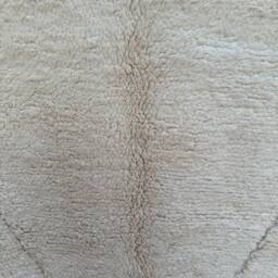 Handmade Beniourain Wool Rug Solid White Moroccan Area Rug - thumbnail 4