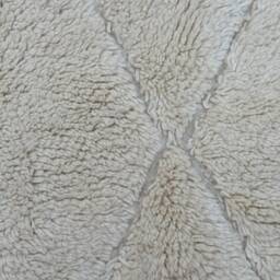 Handmade Beniourain Wool Rug Solid White Moroccan Area Rug - thumbnail 3