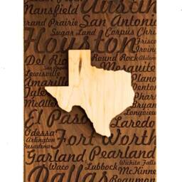 Laser Engraved Wood State Art American Walnut & Maple Wall Decor - thumbnail 4