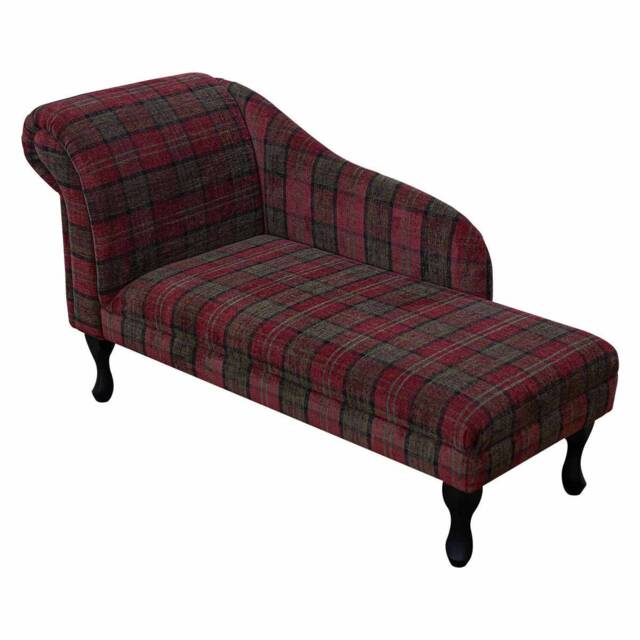 Handmade Luxury Red Tartan Chaise Longue - image 1