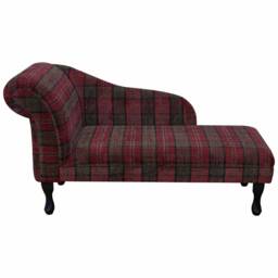 Handmade Luxury Red Tartan Chaise Longue - thumbnail 2