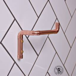 Copper Toilet Roll Holder Industrial Bathroom Decor - thumbnail 1