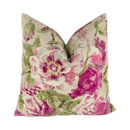 Sanderson - Giselle Bordeaux/Olive Cushion Cover Throw Pillow Designer Home Decor - thumbnail 1