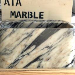 Calacatta Viola Marble Sink Hand Carved Wall Mount Vanity - thumbnail 2
