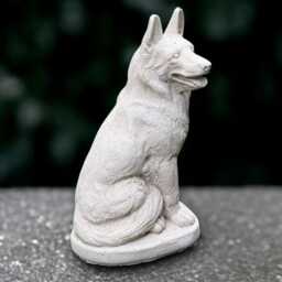 Concrete German Shepherd Sculpture Stone Dog Statue Outdoor Decoration Memorial Ornament Lover Gift - thumbnail 2
