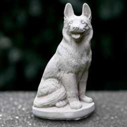 Concrete German Shepherd Sculpture Stone Dog Statue Outdoor Decoration Memorial Ornament Lover Gift - thumbnail 1