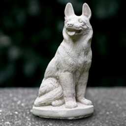 Concrete German Shepherd Sculpture Stone Dog Statue Outdoor Decoration Memorial Ornament Lover Gift - thumbnail 3