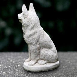 Concrete German Shepherd Sculpture Stone Dog Statue Outdoor Decoration Memorial Ornament Lover Gift - thumbnail 4