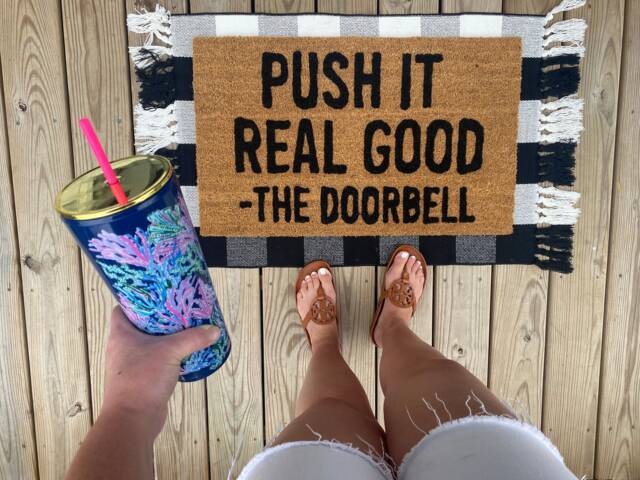 Push It Real Good Doormat, Funny Summer Welcome Gift, Housewarming Gift - image 1