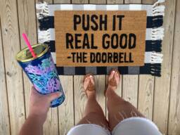 Push It Real Good Doormat, Funny Summer Welcome Gift, Housewarming Gift - thumbnail 1
