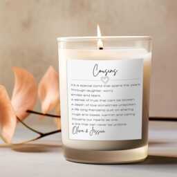 Cousin Personalised Scented Candle, Christmas Gift, Birthday Soul Sisters Gifts For Her, Her - thumbnail 4