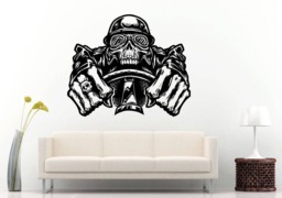 Skull Monster Truck Driver Crazy Racer Zombie Diy Wall Sticker Decal Vinyl Mural Decor Art L2202 - thumbnail 1