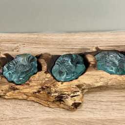 Rustic Driftwood Tealight Three Piece Melted Molten Glass Candle Holder Quirky Home D??cor - thumbnail 2