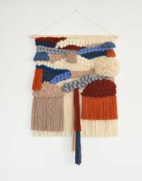 Minimalist Yarn Wall Hanging 3D Fiber Art Tapestry, Colorful Decor