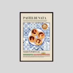 Portuguese Pastel De Nata Poster, Custard Tart, Food Print, Kitchen Print, Retro Wall Art, Restaurant, Cafe Decor - thumbnail 2
