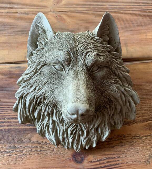 stone Garden Small Natural Detailed Wold Head Wall Hanging Plaque Ornament - image 1