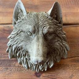 stone Garden Small Natural Detailed Wold Head Wall Hanging Plaque Ornament - thumbnail 2