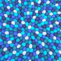 Handmade Wool Felt Ball Rug Nursery Decor, Pebble Design - thumbnail 4