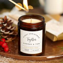 Personalised First Christmas Together Candle Gift Soy Wax Apothecary Jar