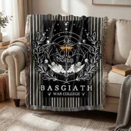 Basgiath War College Dragon Woven Blanket, Fourth Wing Inspired Throw, Fantasy Gift, Dark Academia Booktok Decor - thumbnail 2