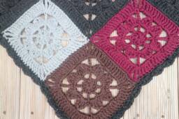 Baby Blanket Crochet Wool 55 X cm - thumbnail 1