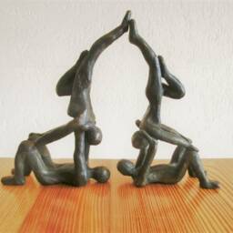 Acrobats Bronze Sculpture/ Four Acrobats/ Two Separe Sculptures Together/ Can Be Bookstands/ Massive Bronze With Dark Brown Patin/ 6 - thumbnail 3