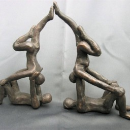 Acrobats Bronze Sculpture/ Four Acrobats/ Two Separe Sculptures Together/ Can Be Bookstands/ Massive Bronze With Dark Brown Patin/ 6 - thumbnail 4