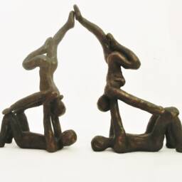 Acrobats Bronze Sculpture/ Four Acrobats/ Two Separe Sculptures Together/ Can Be Bookstands/ Massive Bronze With Dark Brown Patin/ 6 - thumbnail 2