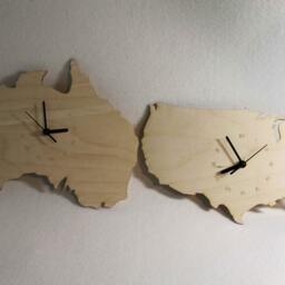 Custom Usa Map Wooden Clock, Personalized Gift, Unique Bespoke Shape Wall Engraved Of America, Home Decor, Customizable Gift - thumbnail 3