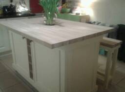 Bembridge Oak Top Kitchen Island, Custom Colour Choice