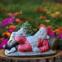 Cute Santa Claus Statue Christmas Sculpture Concrete Winter Decoration Lover Gift Yard Art Handmade - thumbnail 3