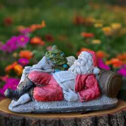 Cute Santa Claus Statue Christmas Sculpture Concrete Winter Decoration Lover Gift Yard Art Handmade