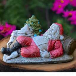 Cute Santa Claus Statue Christmas Sculpture Concrete Winter Decoration Lover Gift Yard Art Handmade - thumbnail 4