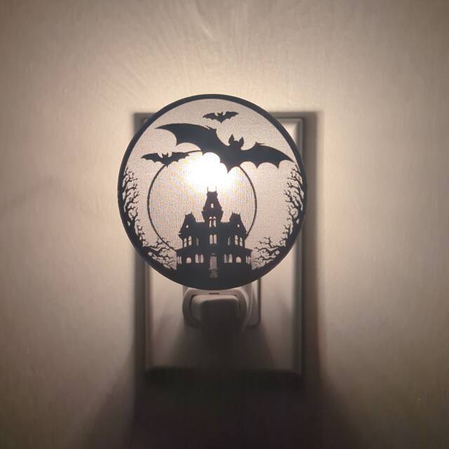 Haunted Mansion & Bats Mirrored Acrylic Night Light - image 1