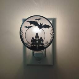 Haunted Mansion & Bats Mirrored Acrylic Night Light - thumbnail 4