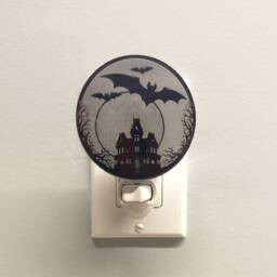 Haunted Mansion & Bats Mirrored Acrylic Night Light - thumbnail 2