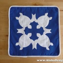 Hawaiian Quilt Pillow Covers - Blue Turtle - thumbnail 2