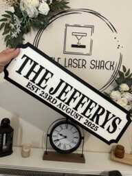 70cm Long - The Surnames - Street Sign 3D Look Personalised Wall Mount Mdf Wedding Birthday Home Decor Wall Plaque Christmas - thumbnail 1